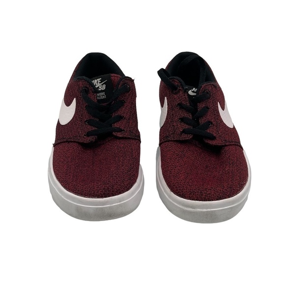 Nike Kids SB Portmore II Ultralight Burgundy Black Sneakers Size 3.5 Youth - Picture 3 of 9
